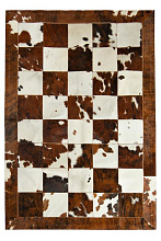 Сшивной ковер из шкур Натюрель ТРИКОЛОР ШАШКА номер 1