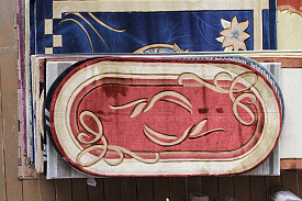 PACIFIC CARVING 0094 BORDEAUX / CREAM Овал