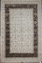 Ковер Индия шерсть шелк 14x14 818 IVORY / D.BROWN