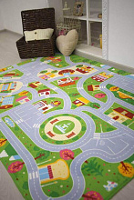 Детский развивающий 3D ковер ГОРОДОК с дорогами 86149