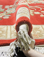 Ковер 90 LINE WOOLEN HANDK-KNOTTED SHD-87 RED Овал