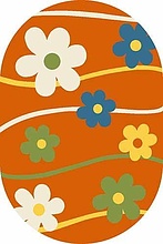 Ковер для детей Цветы CRYSTAL 1021 ORANGE ОВАЛ