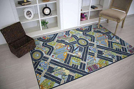 Детский развивающий ковер PTT Sorona Городок с дорогами BIG CITY