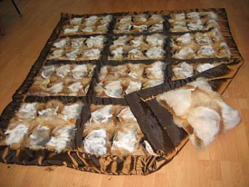 Покрывало из лисы-шашка с кантом