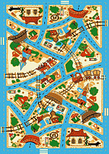 Ковер детский  Веселые дорожки голубой