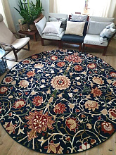 Ковер Цветы 40079-38 темно-синий круг