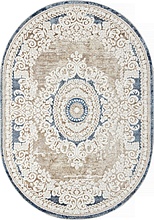 Ковер ANTEP-A O1701 630 CREAM / BLUE Овал