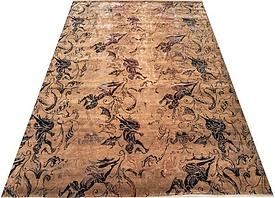 ручной работы Silk and Wool Zardozi A Brown