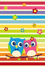 Детский ковер KIDS 8195 44933. Совята и радуга