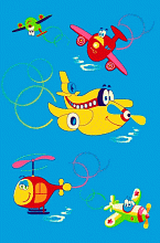 Детский ковер KIDS 38991 44966.Самолетики