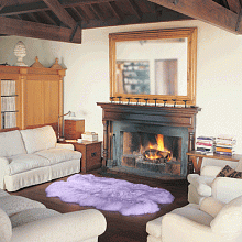 Овчина высокоплотная (накидка/ковер) ЧЕТВЕРНАЯ лаванда