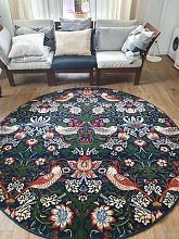 Ковер Птицы 40082 темно-синий КРУГ 