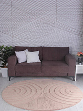 Ковер из искусственного меха RABBIT CARVING PX4005 BROWN / BROWN Круг