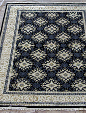 Ковер Индия шерсть шелк 14x14 862 BLACK/IVORY