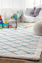 ручной работы SHAGGY MOROCCO ivory-blue