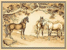 Chinggis сувенирный 4S867 122 бежевые лошади