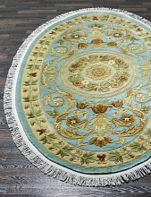 90 LINE WOOLEN HANDK-KNOTTED SHD-3 LIME Овал