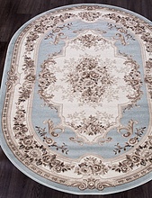 Ковер VALENCIA DELUXE 4015 L.BLUE-BROWN Овал