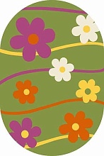 Ковер для детей Цветы CRYSTAL 1021 GREEN ОВАЛ