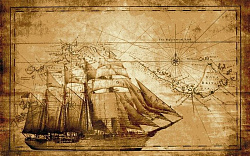 Ковер МОРСКОЙ древняя КАРТА МИРА-1