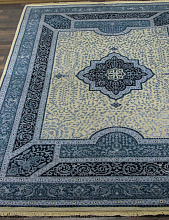 Ковер Индия шерсть шелк 14x14 867 IVORY/D.BLUE